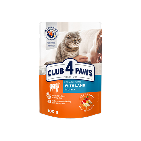 CLUB 4 PAWS PREMIUM "CU MIEL ÎN SOS". HRANA CONSERVATA COMPLETA PENTRU PISICI ADULTE