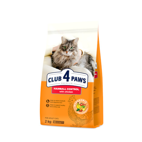 CLUB 4 PAWS PREMIUM "CU EFECT DE ELIMINARE A GHEMOTOACELOR DE BLANĂ DIN TRACTUL DIGESTIV". HRANĂ USCATĂ COMPLETĂ PENTRU PISICILE ADULTE