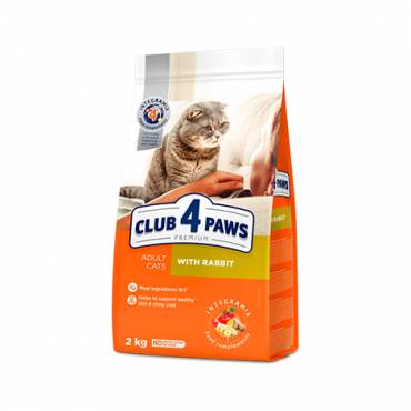 CLUB 4 PAWS PREMIUM "CU IEPURE". HRANĂ USCATĂ COMPLETĂ PENTRU PISICILE ADULTE