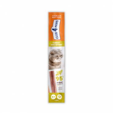 CLUB 4 PAWS PREMIUM MEATY STICK: CURCĂ ŞI IEPURE. COMPLEMENTAR HRANĂ PENTRU PISICILE