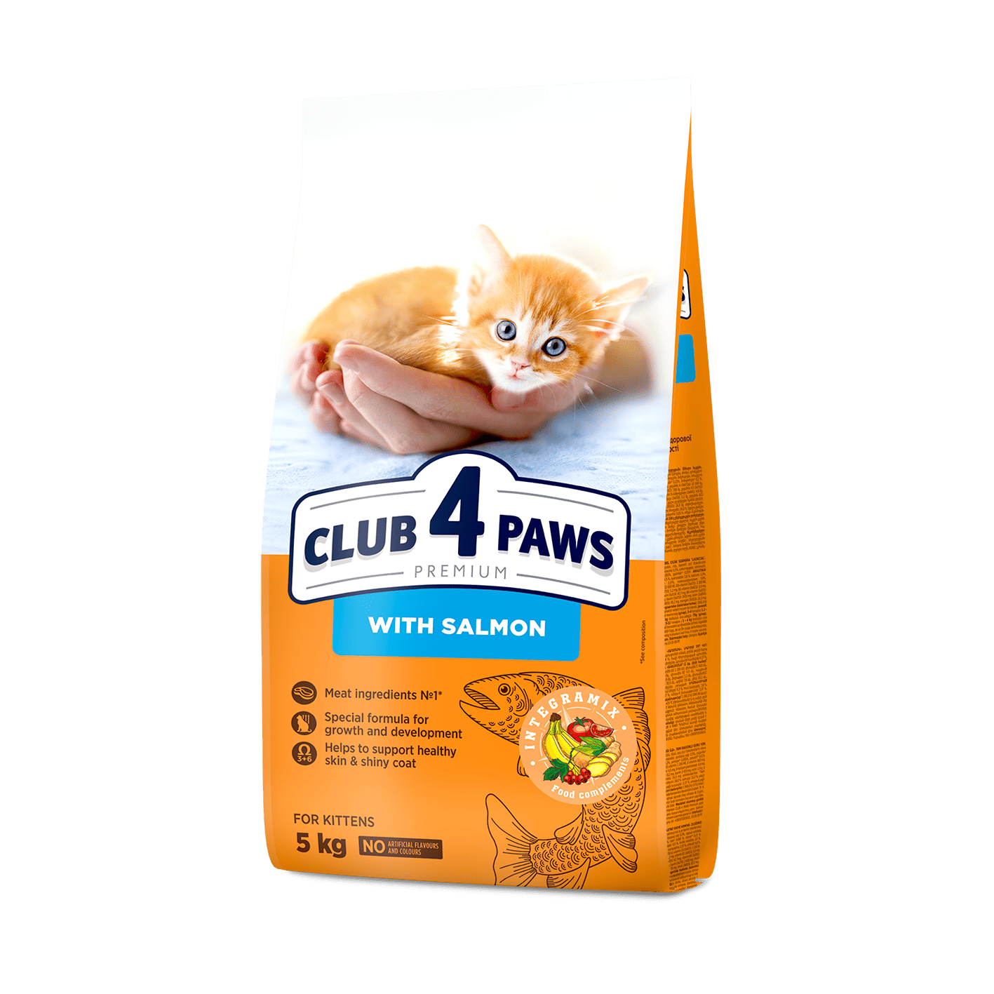 CLUB 4 PAWS PREMIUM PENTRU PISOI «CU SOMON». HRANĂ USCATĂ COMPLET
