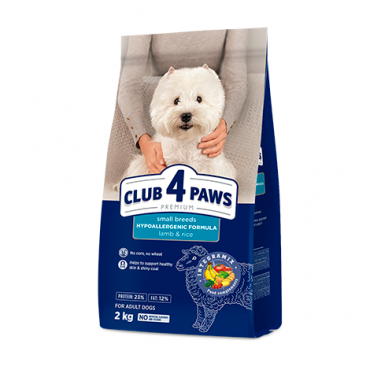 CLUB 4 PAWS PREMIUM "MIEL ȘI OREZ" PENTRU CÂINI ADULȚI DE TALIE MICĂ. HRANĂ USCATĂ COMPLETĂ