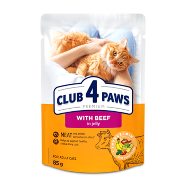 CLUB 4 PAWS PREMIUM "CU RATĂ ÎN SOS". HRANA COMPLETA CONSERVATA PENTRU PISICI ADULTE