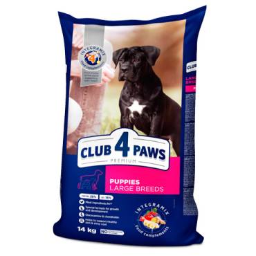 CLUB 4 PAWS PREMIUM PENTRU CĂȚEI DE TALIE MARE ”PUI”. HRANĂ USCATĂ COMPLETĂ